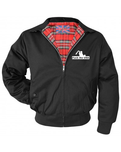 Bestickte Herren Harrington Jacke (Fuck the USA)