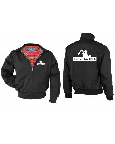 Bestickte Herren Harrington Jacke (Fuck the USA)