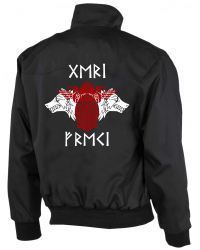 Bestickte Herren Harrington Jacke (Geri und Freki)