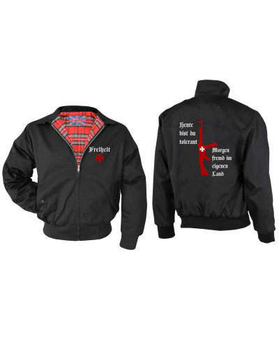 Bestickte Herren Harrington Jacke (Heute tolerant morgen fremd im eigenen Land)