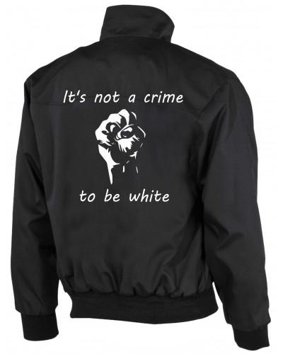 Bestickte Herren Harrington Jacke (Its not a crime to be white)