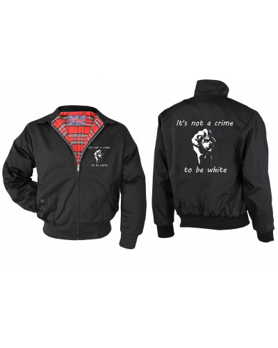 Bestickte Herren Harrington Jacke (Its not a crime to be white)
