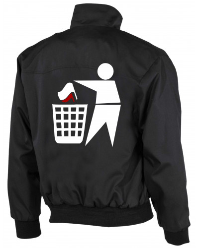 Bestickte Herren Harrington Jacke (Keinen Bock auf Zecken)