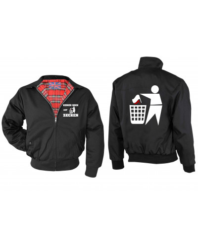 Bestickte Herren Harrington Jacke (Keinen Bock auf Zecken)