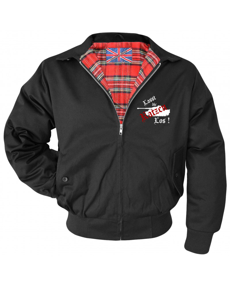 Bestickte Herren Harrington Jacke (Lasst die Katzen los)