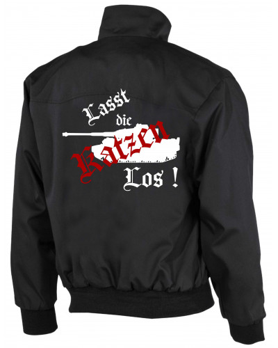 Bestickte Herren Harrington Jacke (Lasst die Katzen los)