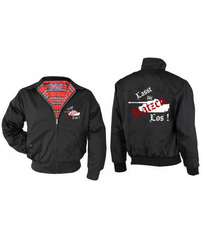Bestickte Herren Harrington Jacke (Lasst die Katzen los)