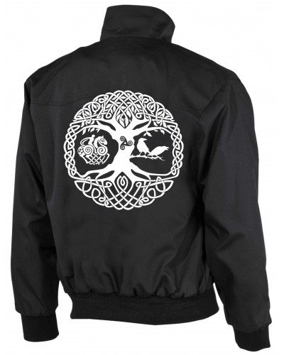 Bestickte Herren Harrington Jacke (Lebensbaum)