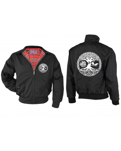 Bestickte Herren Harrington Jacke (Lebensbaum)