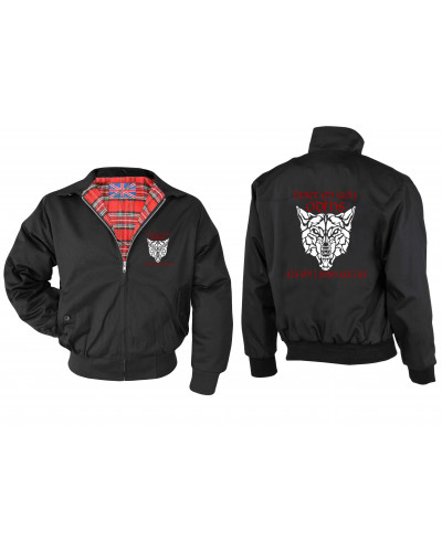 Bestickte Herren Harrington Jacke (Lieber ein Wolf Odins als ein Lamm Gottes)