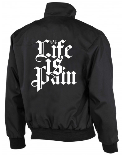 Bestickte Herren Harrington Jacke (Life is Pain)