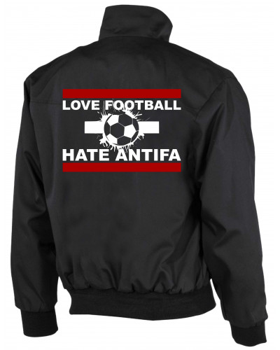Bestickte Herren Harrington Jacke (Love Football hate Antifa)