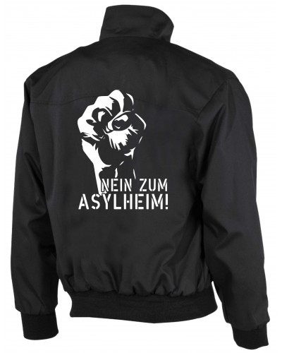 Bestickte Herren Harrington Jacke (Nein zum Asylheim)