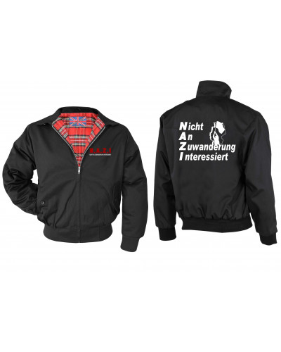 Bestickte Herren Harrington Jacke (Nicht an Zuwanderung interessiert, Fahne)