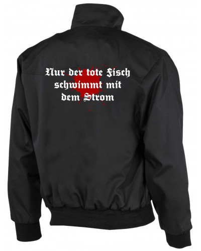 Bestickte Herren Harrington Jacke (Petri Heil)