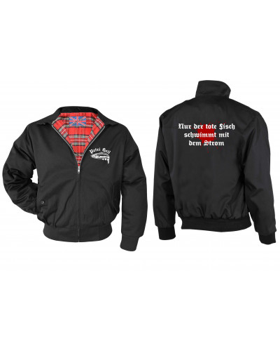 Bestickte Herren Harrington Jacke (Petri Heil)