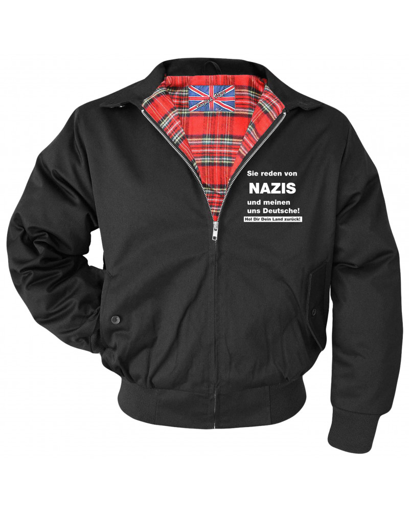 Bestickte Herren Harrington Jacke (Sie reden von Nazis)