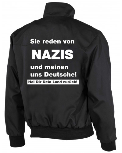 Bestickte Herren Harrington Jacke (Sie reden von Nazis)