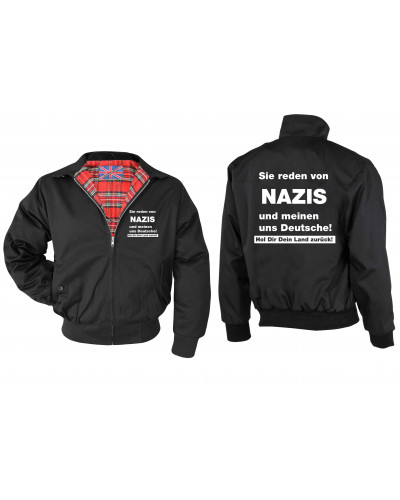Bestickte Herren Harrington Jacke (Sie reden von Nazis)