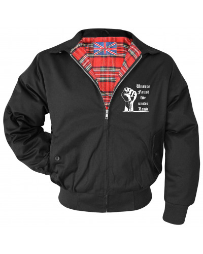 Bestickte Herren Harrington Jacke (Unsere Faust für unser Land)