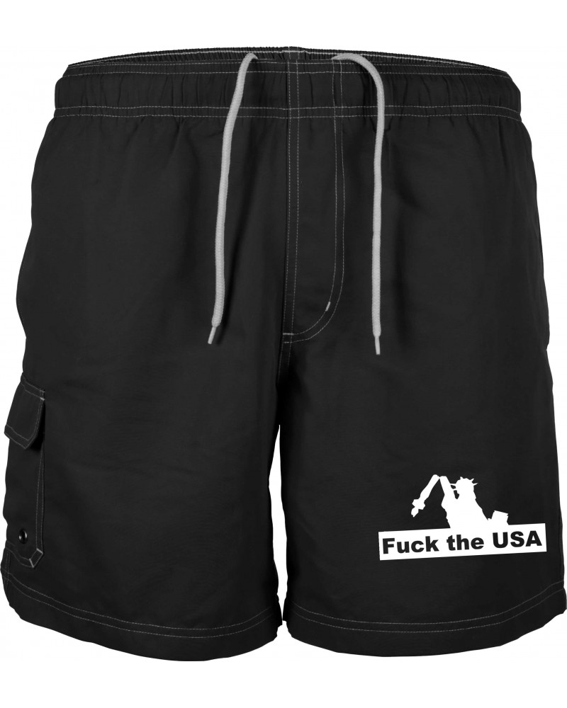Bestickte Herren Badehose (Fuck the USA)