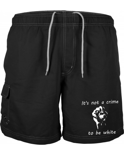 Bestickte Herren Badehose (Its not a crime to be white)
