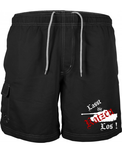 Bestickte Herren Badehose (Lasst die Katzen los)