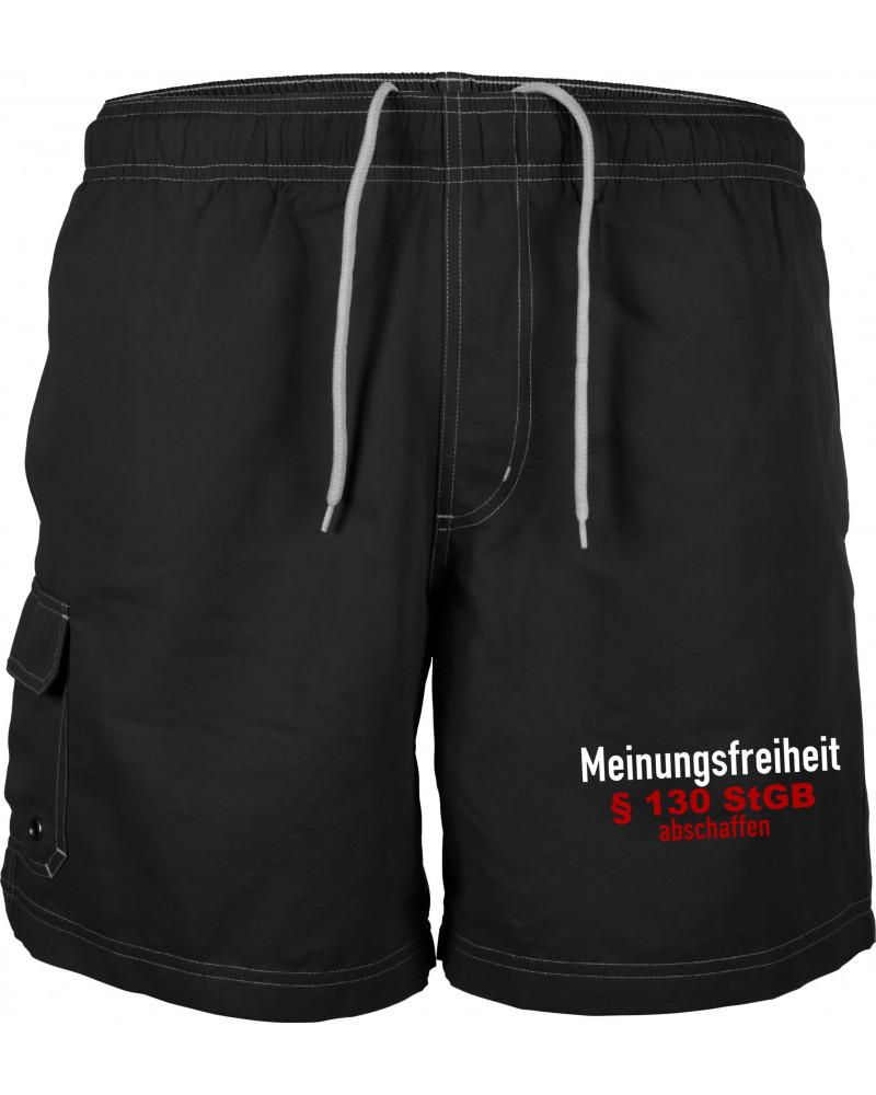 Bestickte Herren Badehose (Meinungsfreiheit)