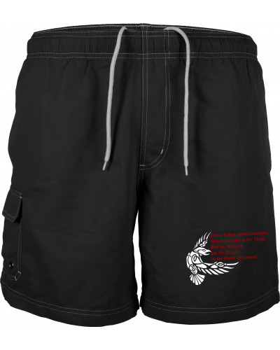 Bestickte Herren Badehose (Odins Raben werden kommen)