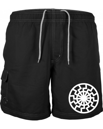 Bestickte Herren Badehose (Schwarze Sonne)