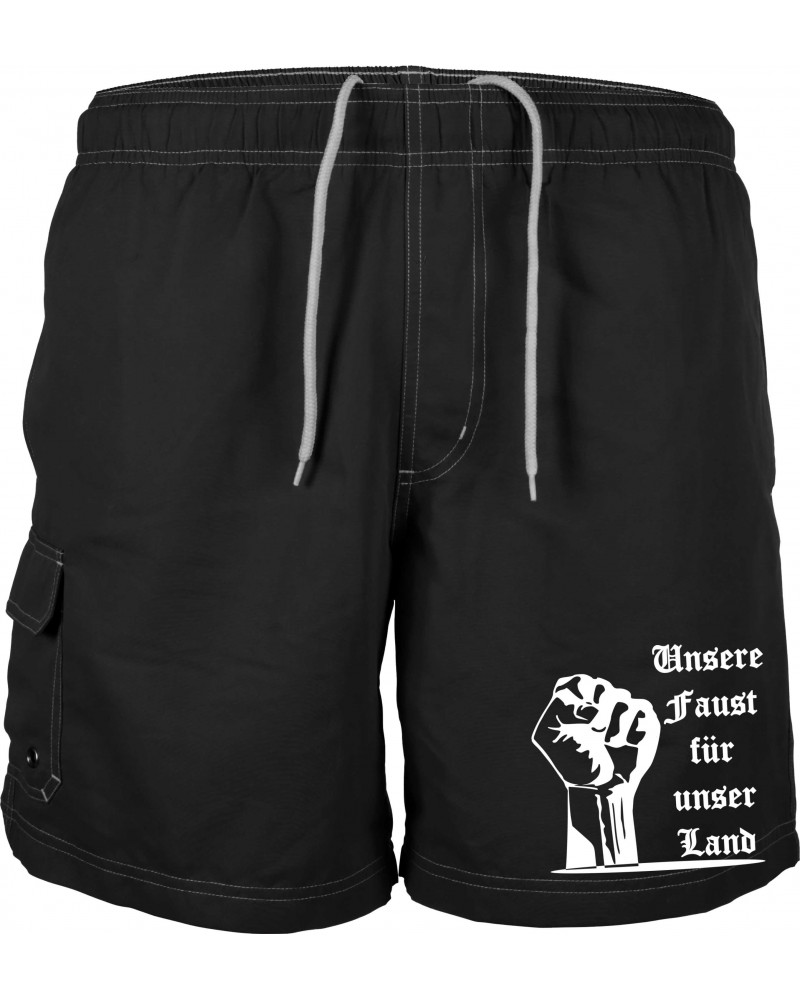 Bestickte Herren Badehose (Unsere Faust für unser Land)