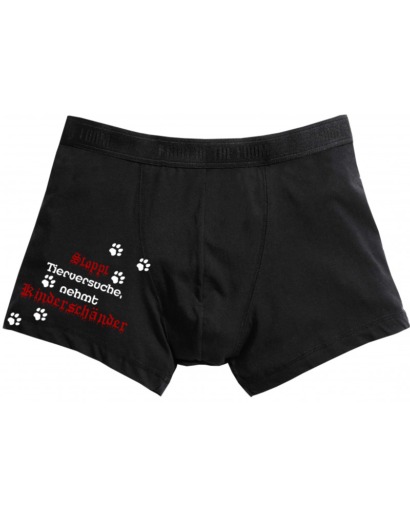 Herren Boxershort (Stoppt Tierversuche, nehmt Kinderschänder)