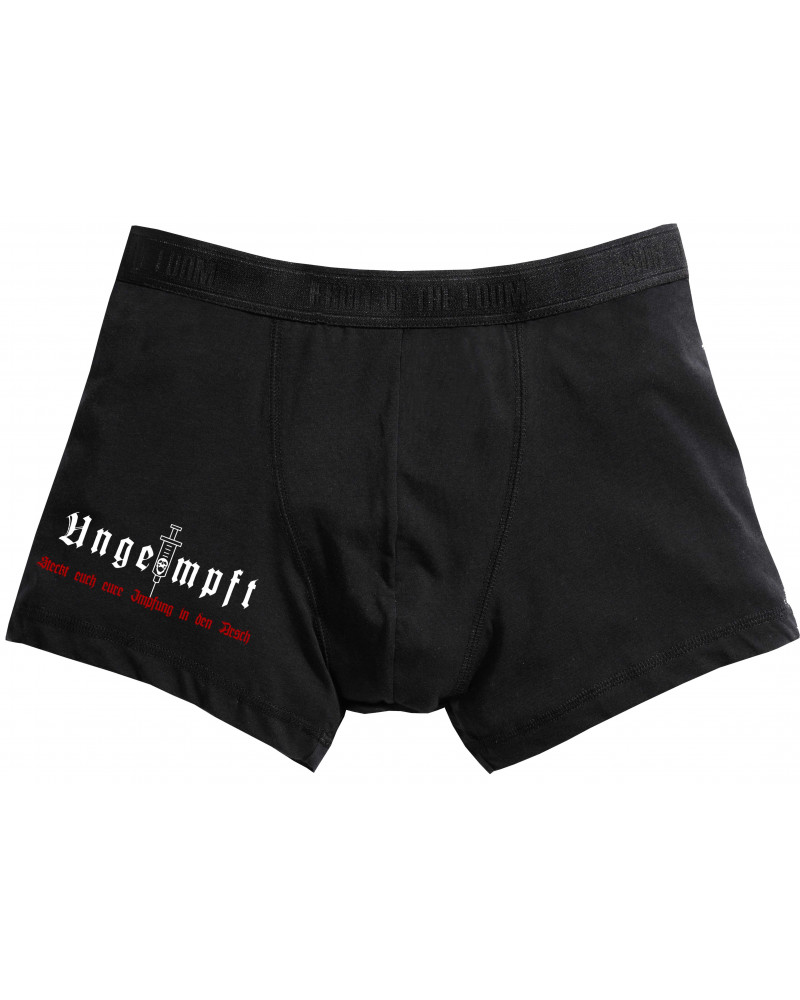 Herren Boxershort (Ungeimpft, Steckt euch eure Impfung in den Arsch)