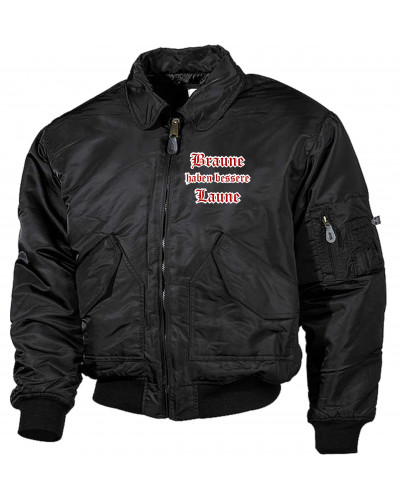 Bestickte Herren CWU Jacke (Braune haben bessere laune)