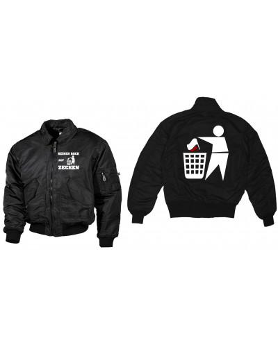 Bestickte Herren CWU Jacke (Keinen Bock auf Zecken)