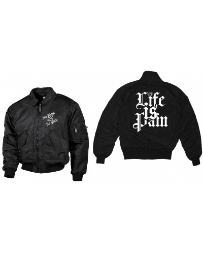Bestickte Herren CWU Jacke (Life is Pain)