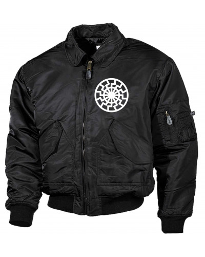 Bestickte Herren CWU Jacke (Schwarze Sonne)