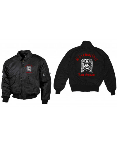 Bestickte Herren CWU Jacke (Skrewdriver, Ian Stuart)