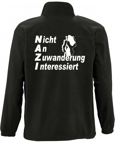 Herren Fleecejacke (Nicht an Zuwanderung interessiert, Fahne)