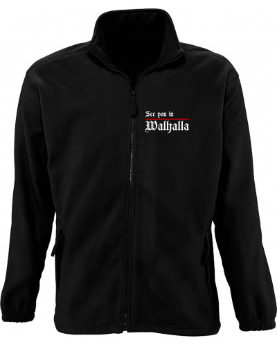 Herren Fleecejacke (See you in Walhalla, Strich)