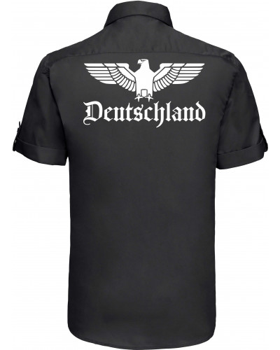 Besticktes Herren kurzarm Hemd (Adler, Deutschland)
