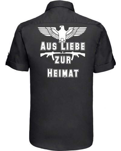 Besticktes Herren kurzarm Hemd (Aus liebe zur Heimat)