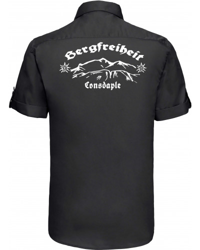 Besticktes Herren kurzarm Hemd (Consdaple, Bergfreiheit)