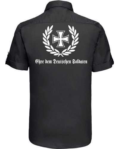 Besticktes Herren kurzarm Hemd (Ehre dem Deutschen Soldaten)