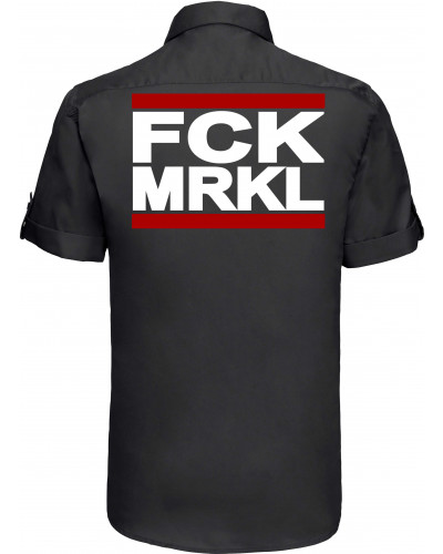 Besticktes Herren kurzarm Hemd (FCK MRKL)