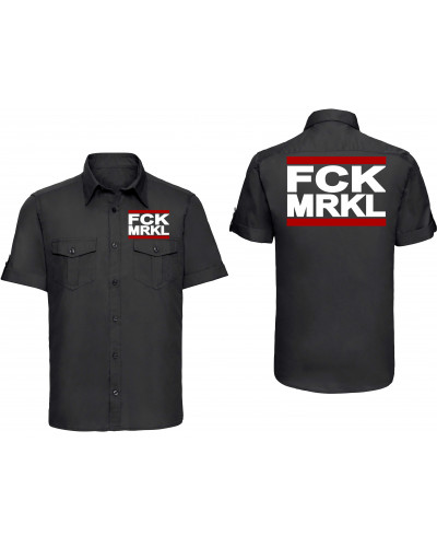 Besticktes Herren kurzarm Hemd (FCK MRKL)