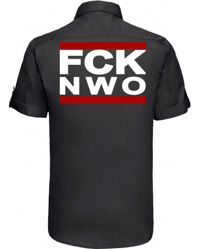Besticktes Herren kurzarm Hemd (FCK NWO)