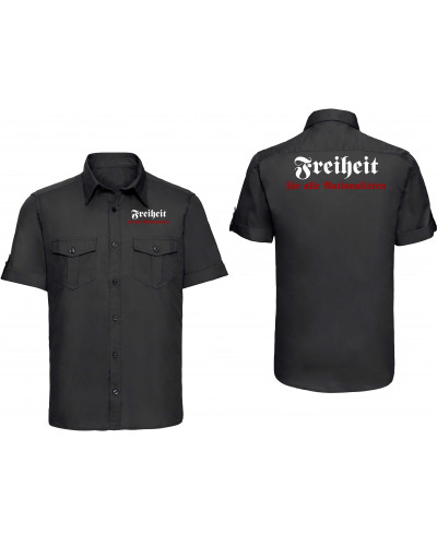 Besticktes Herren kurzarm Hemd (Freiheit)