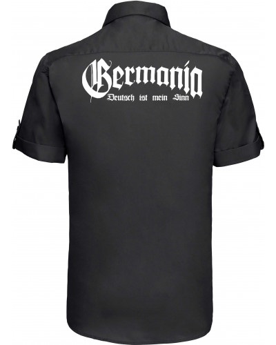 Besticktes Herren kurzarm Hemd (Germania, Deutsch ist mein Sinn)