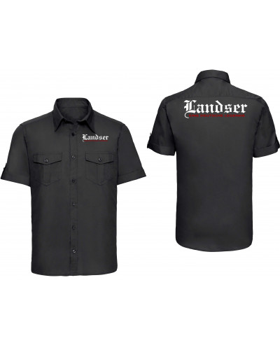 Besticktes Herren kurzarm Hemd (Landser, eine deutsche legende)